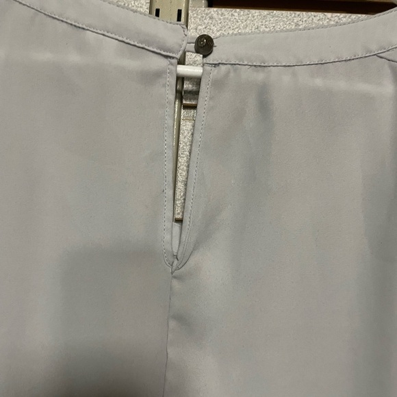 Studio Y Large Silverish Gray Blouse Round Neck Rhinestones Short Sleeve‎ Large - Picture 6 of 7